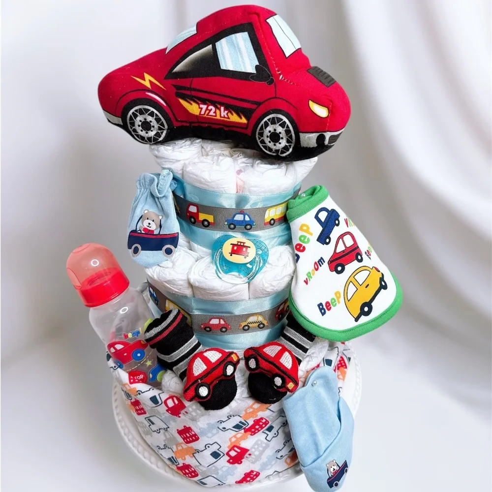 Car Diaper Cake, Baby Shower Gift